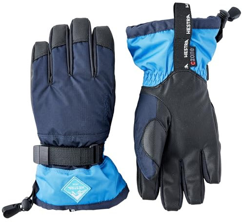 Hestra Gauntlet CZone Junior-Handschuh (Jugendliche 4–14 Jahre), wasserdicht, isolierte Kinderhandschuhe für Winter, Skifahren, Snowboarden, Marineblau/Blau, Größe 3