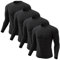 CL convallaria 4 Pack Compression Shirt Men Long Sleeve Cooling Dry Running Tops Athletic Base Layer for Sports, Large