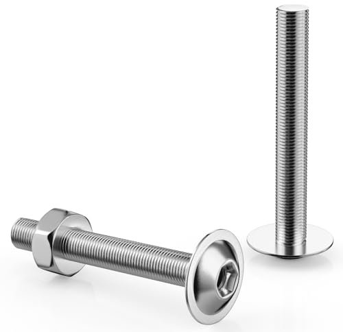 30 Stück Linsenkopfschrauben M6x50mm Schrauben Edelstahl Innensechskant mit Muttern und Flansch M6 Flachkopfschrauben Edelstahlschrauben A2 V2A ISO 7380 Gewindeschrauben Rundkopfschrauben Vollgewinde