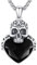 PARYFO Totenkopf Halskette 925 Sterling Silber Totenkopf Anhänger mit Schwarzem Kristall Totenköpfe Gothic Schmuck Geschenke für Männer Frauen Mädchen