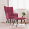 Myheimly Relaxsessel mit Hocker Sessel Polsterstuhl Stuhl Relaxstuhl Polstersessel Armsessel Ohrensessel Wohnzimmer Weinrot Samt