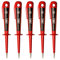 H + H Werkzeug 45400 5 x 45400 Europrüfer/Spannungsprüfer/Phasenprüfer bis 250V GS geprüft nach VDE 0680 Made in Germany, rot/schwarz, 150 mm