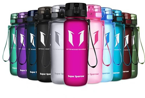 Super Sparrow Bouteille d'eau - Gourde - 500ml - sans BPA - Convient pour Le Sport, la randonnée, l'école, Le Bureau, en Plein air