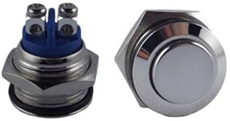 TronicXL 16mm IP65 Taster silber Taste Drücker F Drucktaster Knopf KFZ Hupe Hupenknopf 12V 24V 48V Hupenknopf Taste Hupen zb für Traktor Bautz Holder Fendt Eicher mc cormick Unimog Agria