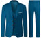 Allthemen Costume Homme Mariage 3 Pièces Slim Fit Smoking Costume Couleur Unie Deux Boutons Formel Veste Gilet et Pantalon Bleu Foncé L