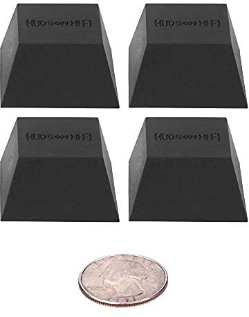 Hudson Hi-Fi Silicone Isolation Feet (4 Pack, Firm Block 150lb Capacity), Black