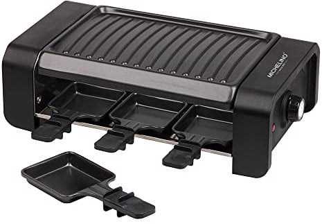 Michelino Raclette Grill 900 Watt für 6 Personen Raklett Grillplatte Platte mit Stahl BBQ