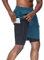 HMIYA Herren 2 in 1 Shorts Fitness Sporthose Kurz Jogginghose Schnelltrocknende Laufhose mit Kompressionsshorts und Taschen Reißverschlussfach(Pfauen blau,EU-XL/US-L)
