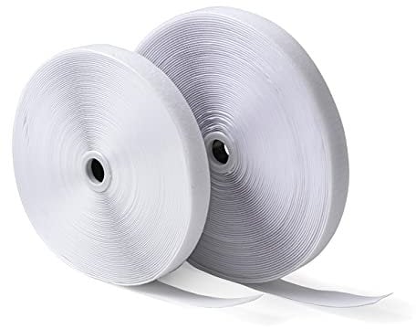 IPEA Klettband zum Nähen 20 mm Weiß – 25 Meter Länge – Klettband zum Nähen (nicht selbstklebend) – extra starker Streifen für Einrichtung, Zuhause, Kleidung – Haken und Ring