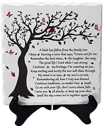 A Limb Has Fallen from The Family Tree Sympathy Plaque with Wooden Stand In loving memory of loved Wall Decor Table Decor Bereavement Condolences Gifts