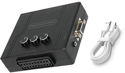 TECKEEN RGBS VGA Péritel vers YPBPR Composant Convertisseur, Consoles de jeux Vidéo Adaptateur Conversion Rapide pour N64 pour PS1 pour PS2 Dreamcas
