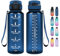 Grsta Trinkflasche - Trinkflasche 1.5L - Trinkflasche Sport BPA Frei, Trinkflasche mit Strohhalm, Trinkflasche Kohlensäure Geeignet, Wasserflasche für Fitness, Gym, Fahrrad, Schule und Camping