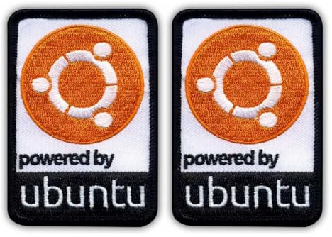 Set mit zwei – Powered by Ubuntu – Aufnäher – bestickter Aufnäher/Abzeichen/Emblem
