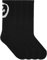 von Jungfeld 2er Set Schwarze Tennissocken Damen & Herren in Gr. 43-46 - Lange Socken (Crew Socks) aus Bio-Baumwolle - Strümpfe mit Smiley Statement