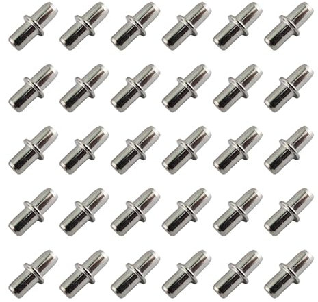 Bodenträger，Regalbretthalter,Bretthalter,30 Stück,5mm Einlegeboden Halter mit Ring für Bohrung,für Möbel, Schränke, Schränke, Bücherregale, Regale.