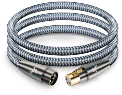 Impeto Cavo XLR Bilanciato Cavo XLR Microfonico Maschio a Femmina cavo cannon cannon per Scheda Audio Alimentazione Altoparlante Registratore Apparecchiature Audio Mixer 5 metri