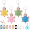 WEBEEDY 4 Sets DIY Häkel-Schildkröten-Schlüsselanhänger Anfänger-Schildkröten-Häkelset Für Erwachsene Mit Schritt-Für-Schritt-Video Handmade Schildkrötenbastelset Für Jubiläums-Geburtstagsgeschenke