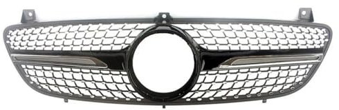 Kühlergitter Für Benz W639 Für Viano Für Vito 2006 2007 2008 2009 2010 Auto Vorne Racing Facelift Center Grille Stoßstange Grill Auto Front Gitter(Schwarz)