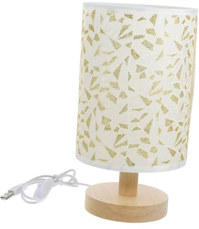 WHAMVOX Nachttischlampe Kleine Tischlampe Holzsockel Schlafzimmer Tischlicht Nachttischlichter Dekoratives Nachtlicht Lichtdekor Stimmungsvolles Nachtlicht