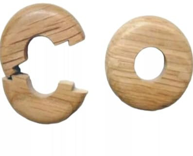 Vision4ever 2-Pack 15mm Solid Oak Color Wooden Radiator Pipe Collars - Easy Fit Floor Cover for a Stylish Finish