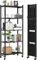 FuGuiB Klappregal,Klappbares Regal mit Rollen,Regal Klappbar,71 × 34 × 162 cm 5 Etagen Faltbares Standregal Klappbares Küchenregal,Eignung Lagerregal/die Küche(Schwarz, 5-Schicht)