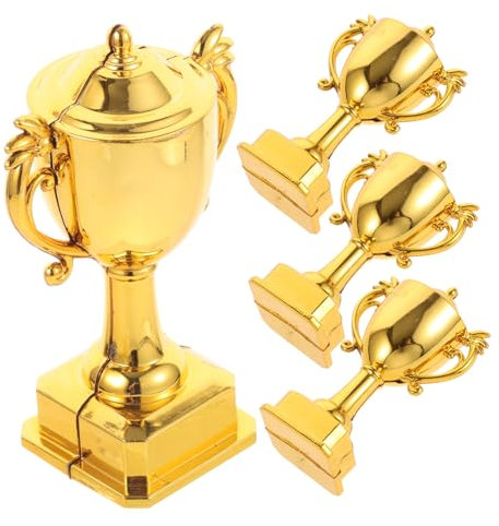 Gadpiparty 1 Satz Kuchenmodell Dekoration Goldene Pokale Trophäenpreis Trophäen Für Erwachsene Zinn Partydekorationen Rosa Miniatur-trophäe Feier-party-trophäe Plastik 5 Stück