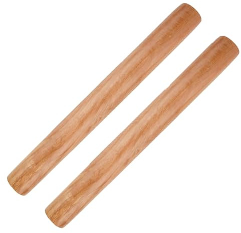 2 Stück Nudelholz, 30 x 3CM Teigroller Holz zum Backen Backzubehör Rolling Pin für Nudelteig Kekse Pizza Kuchen Fondant Mürbeteig Cookie