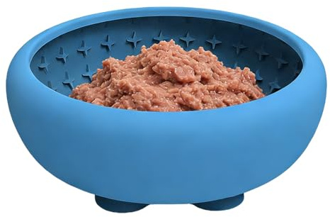 Slow Feeder Hundenäpfe Rutschfest Silikon Geschirr mit Starkem Saugnapf | Hundenapf für mittelgroße Haustiere, Trinkwasser, stehend, Auto, Zuhause, Outdoor, Innenbereich, Hof, Garten