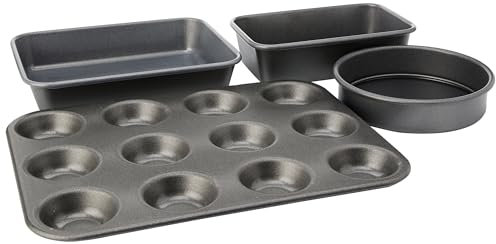 Prestige 66935 Tough & Strong 4 Piece bakeware Set-Reinforced Non-Stick Steel Bake Ware – Oven and Dishwasher Safe