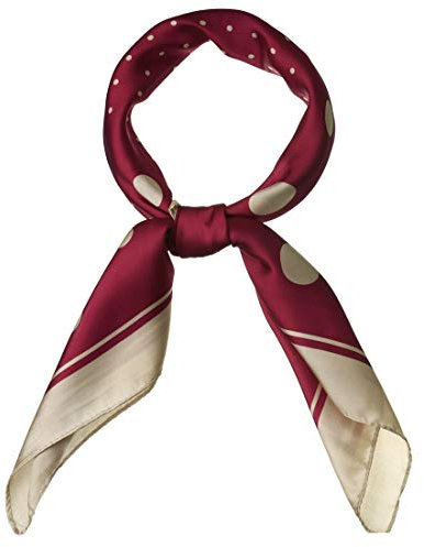 sourcing map Damen Square Schal Halstücher Stirnband Polka Dots Halstuch Weinrot 70 x 70cm