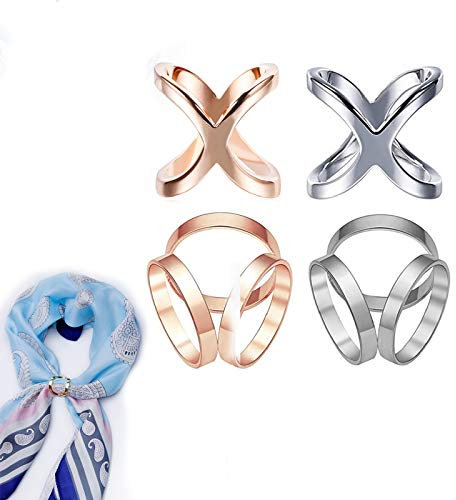 4 Pièces Clips de Fermoir D'écharpe, Foulard Anneau Fermoir, Titulaire de la Soie en Cristal, Foulard Bague Trois Boucles D'anneau, Foulard Foulard Foulard Boucle Foulard en Soie, Bague Écharpe,