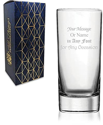 Personalised Engraved Brink Gin Glass Hiball Tumbler with Gift Box, Personalise with Any Message