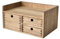 KIRIGEN Wood Desktop Organizers with 3 Drawers and 1 Shelves Home Workspace Office Supplies Wooden Storage Box Shelf Case Hold Makeup Box Dark Brown