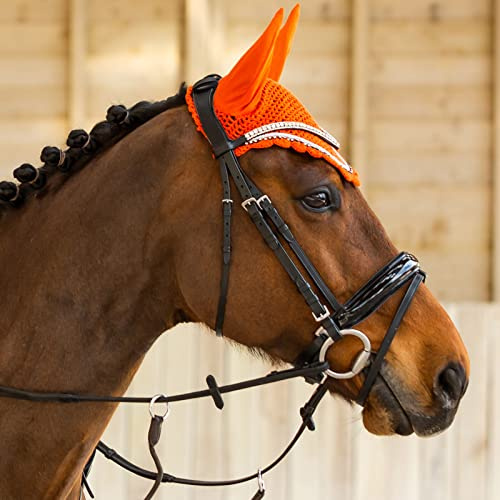 HORZE Trensenzaum Grayson, anatomisches Zaumzeug, Leder Trense für Dressur mit Glitzer, Schwarz, C