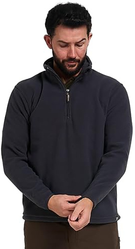 JACK PYKE Men's Fleece Pullover, Warm Half Zip Fleece Top, Lightweight Outdoor Fleece Jacket for Mens, Elasticated Cuffs, Extended Back, Field Jumper for Autumn, Winter, Hiking, Work, Size S-3XL