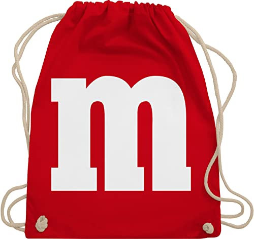 Turnbeutel Rucksack - Karneval Fasching - Taschen - Gruppen M und M Aufdruck I M&M Kostüm Gruppe I MundM & M I MM I Fastnacht I Fasnacht I Fasnet - Unisize - Rot - rucksäcke jga karnevalsbeutel