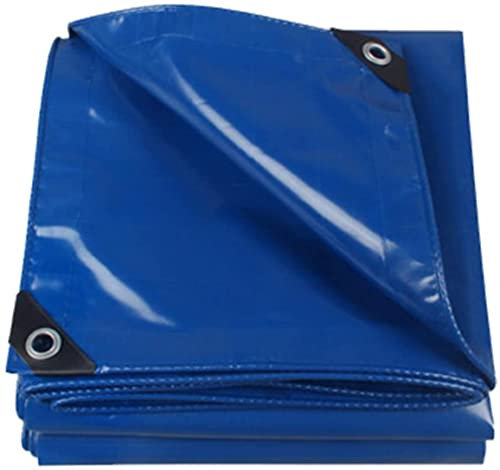 LEOSXA Tarp Cover Blue Waterproof 5x8m, Tarpaulin Waterproof Heavy Duty, Multipurpose Protective Cover Poly Tarps, Tent Shelter Boat RV Pool Camping Tarpaulin