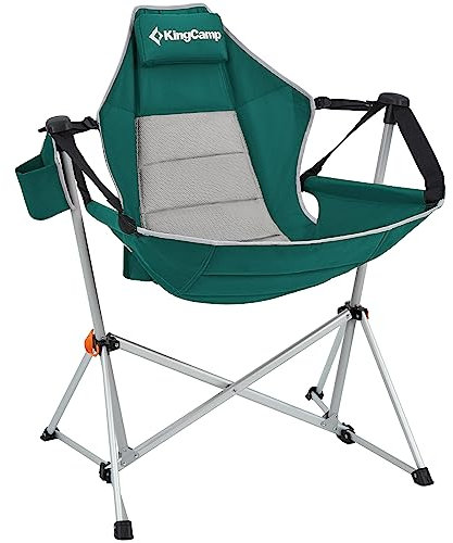 KingCamp Campingstuhl Orchid Schaukel Stuhl Camping Sessel Verstellbar Alu 120kg Petrol Green
