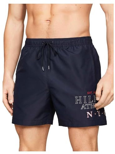 Tommy Hilfiger Herren Badeshorts Medium Drawstring Mittellang, Blau (Desert Sky), XL