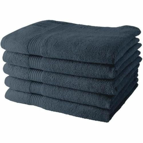 TODAY Ensemble de Serviettes Anthracite 5 pièces 70 x 130 cm