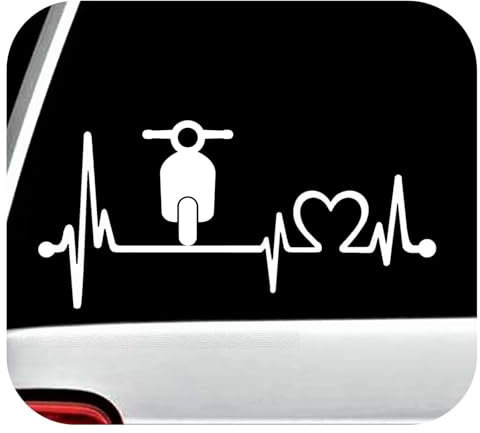 myrockshirt Herzschlag Scooter Mod Roller Motorroller 20cm Aufkleber Sticker Autoaufkleber Wandtattoo Profi Qualität UV beständig