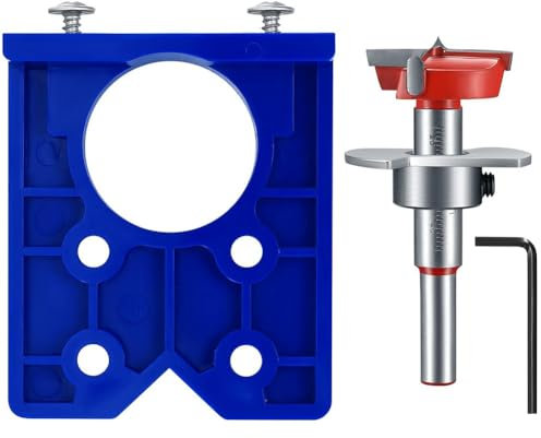 BAAQII 35mm Hinge Jig Drill Guide Set, Door Concealed Hinge Hole Drilling Jig Forstner Bits Set Hinge Hole Cutter for Door Kitchen Cupboard Cabinet Hinge