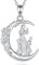 INFUSEU Mutter Tochter Kette, 925 Silber Drei Kinder Anhänger Mama Geschenk Stiefmutter Kind Halkette Mutter Sohn Schmuck Familienkette Geschenk Für Mama Frauen Unsere Dame