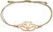 Selfmade Jewelry Armband Damen Roségold Lotus Größenverstellbares Armkettchen mit Lotusblüte Handmade Inkl. Geschenk-Verpackung (Rosegold - Beige)