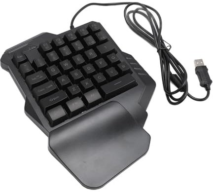 Bewinner Gaming-Tastatur, RGB-hintergrundbeleuchtete Einhandtastatur mit 35 Tasten, Ergonomisches Tragbares -Tastaturfeld für PC-Gamer, Plug-and-Play für Win10/8/7/Vista ME, OS X,