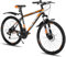 Hiland Mountainbike, Mehrspeichen, 21 Gänge Schaltung, Aluminium Rahmen 26 Zoll Laufräder, Scheibenbremse Fahrrad für Männer Frauen Herren MTB-Fahrrad Orange