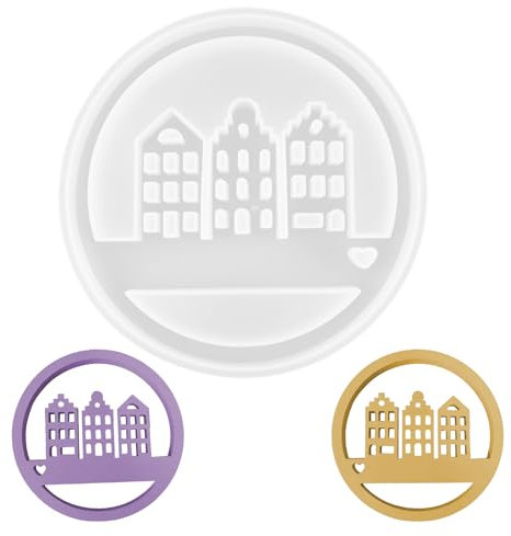 1 Stück Silikonformen Gießformen Runden Hausformen 3D Silikonform Haus Weihnachten Silikon Kerzenhalter Gießformen Gips Gießform Beton Gips Formen zum Gießen Runden Gießformens für DIY Handwerk