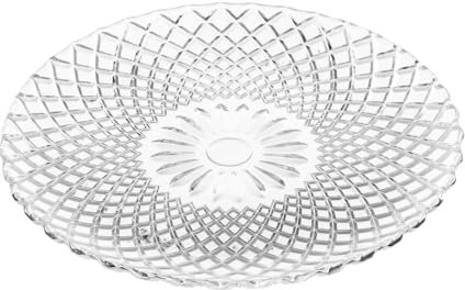 LOLAhome Juego de 12 platos llanos Harlequín de cristal transparente con tallado de Ø 19 cm