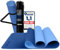 LA MENTE ES MARAVILLOSA - Gymnastikmatte, Rutschfest Yogamatte inkl. Tragegurt + Tasche + Übungs-E-Book, Hautfreundliches TPE für Fitness/Pilates/Workout 183x61 cm (Dunkel/Hellblau ohne Design)