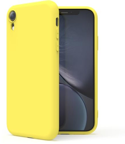 Zuvirelx Glatte Silikon hülle für iPhone XR, Staubbeständig, Slim, Taschentauglich Handyhülle Cover Case für Apple iPhone XR - Zitronengelb